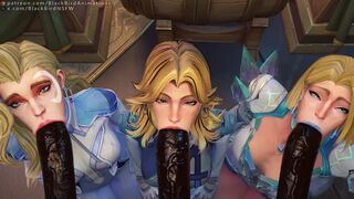 [BlackBirdNSFW] Triple Blonde Blowjob