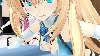 Kizuna Ai and Mirai Akari Expectation (MMD)