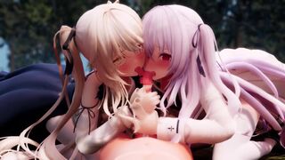 double blowjob half twintail