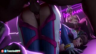 D.va Ass Fucked While Mercy Watch And Finger Herself (Preview)