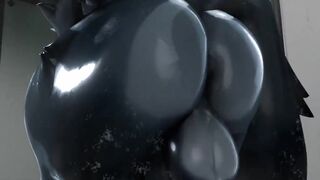 Horny femboy ass against glass