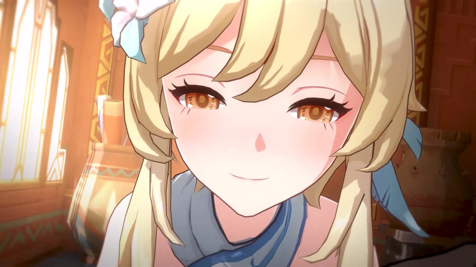 Aether's hips grind against Lumine's