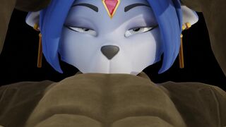 Krystal get rough BJ by lizard