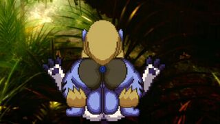 Steele knotstuck in Absol before clogging Absol womb up