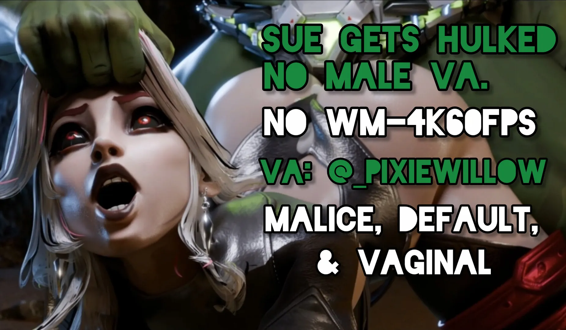 Malice in a full-body shot displaying her unleashed desire