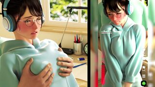 Fonding Glasses Sensei's Nipples Through Her Clothes [Amelialtie]