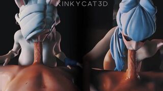 AHRI x EVELYNN blowjob[kinkycat3d][4k 60fps]