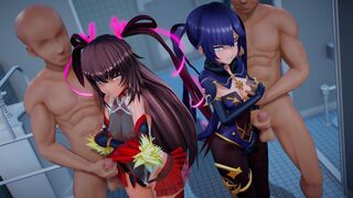 MonaKaze-chan, toilet girls serving in a public restroom