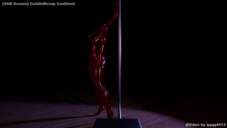 Ghost/Invisible -  Living latex suit doing a pole dance