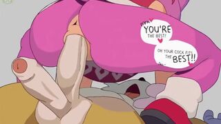 Amy Sitting on the tails