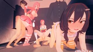 Hanazono Hakari, Hanazono Hahari & Momha Bonnouji_100 Kanojo [Tsumi45]