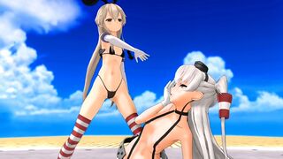 Shimakaze & Amatsukaze - Brain Fluid Explosion Girl [MMD R18] Gosenchin