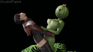 Standing Fun with Watermelon Girl