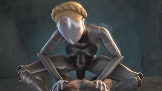 A twin rides a monster in a cave… (Atomic heart)