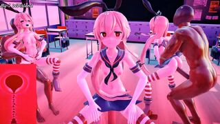 Shimakaze x4 - Girls POV Riding [MMD R18] WDisland