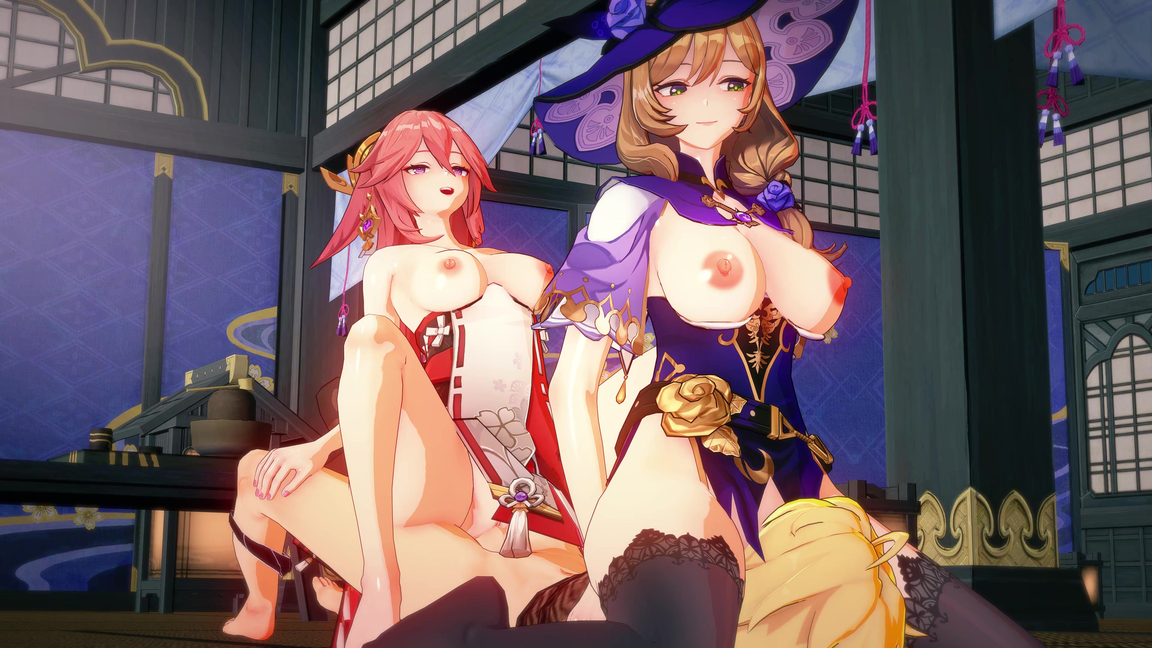 Yae Miko X Lisa 4k60 Ty98