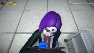 Raven caught on a lab (proceduralis)