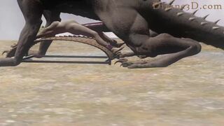 Dragon & blonde on Chaise Longue