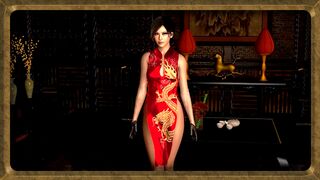 Demure spy Ada Wong in skimpy red dress ready to exchange her body for info