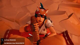 Kiriko gives Ashe a Handjob