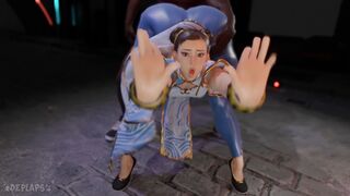 Chun-Li's 'Kikoken [Blacked][DePlaps][4K60FPS]
