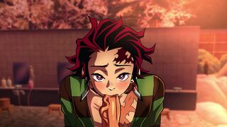 Genya x Tanjiro Kamado in Onsen hot spring (FULL ANIMATED with audio)