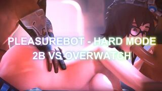 [HMV] HARD MODE - 2B vs OVERWATCH Fuck Battle - Cumsluts fighting over your dick!