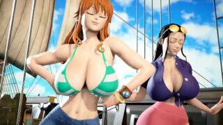 Nami & Nico Robin Dancing [SDWRAITH1]