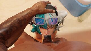 Luna Snow BBC Deepthroat at the Beach