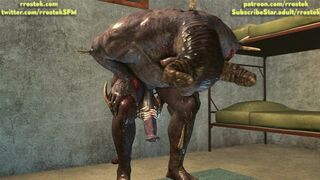 Tifa Lockhart rimming a massive Minotaur monster
