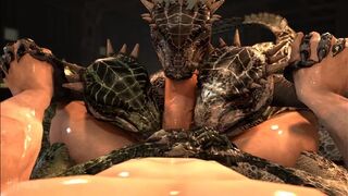 Argonian foursome Blowjob