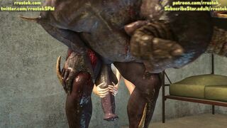 Tifa Lockhart ass licking the Minotaur Monster