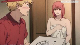 Makima Fucks the Pizza Delivery Guy | Redhornyhead