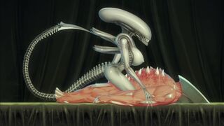 Alien Quest Eve cowgirl ride xenomorph