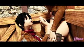 [4K] No Retreat (Futa) (Mikasa X Annie) (Attack on Titan) [Kaepora]