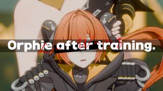 Orphie after training.