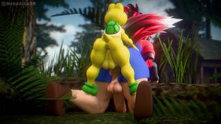 Koopa Troopa goes down on "Mario's" pipe!