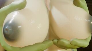 Crocodilegirl breast play & thigh sex