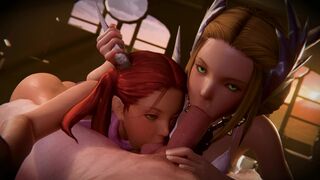 Kan-E-Senna & Raya-O-Senna Blowjob