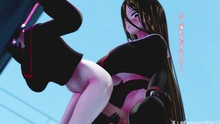 Futanari girl uses wall ass to relieve herself