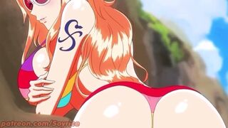 Nami enjoys her favorite meal on a steamy vacation