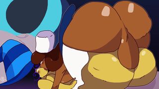 Dark skin futa mating press animation