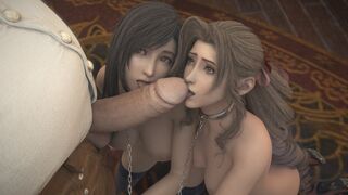 Tifa Lockhart and Aerith Gainsborough vs Monsters and Don Corneo and His Men.