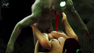Monsterfucking elf slut gets pussy stretched and organs churned
