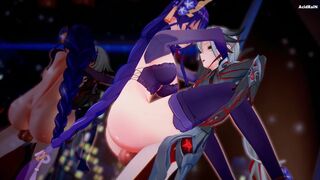 Raiden shogun x Futa Arlecchino sex video (Genshin impact)