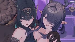 Nefer & Lauma Group sex video  (Genshin impact)