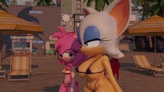 Amy and Rouge in the Beach