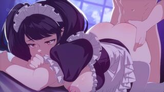 Maid Kawakami getting bent over (Quencyyart)