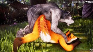 Werewolf fucks Fox girl in The Forest