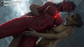 Karlach X Lae'zel Dungeon Threesome